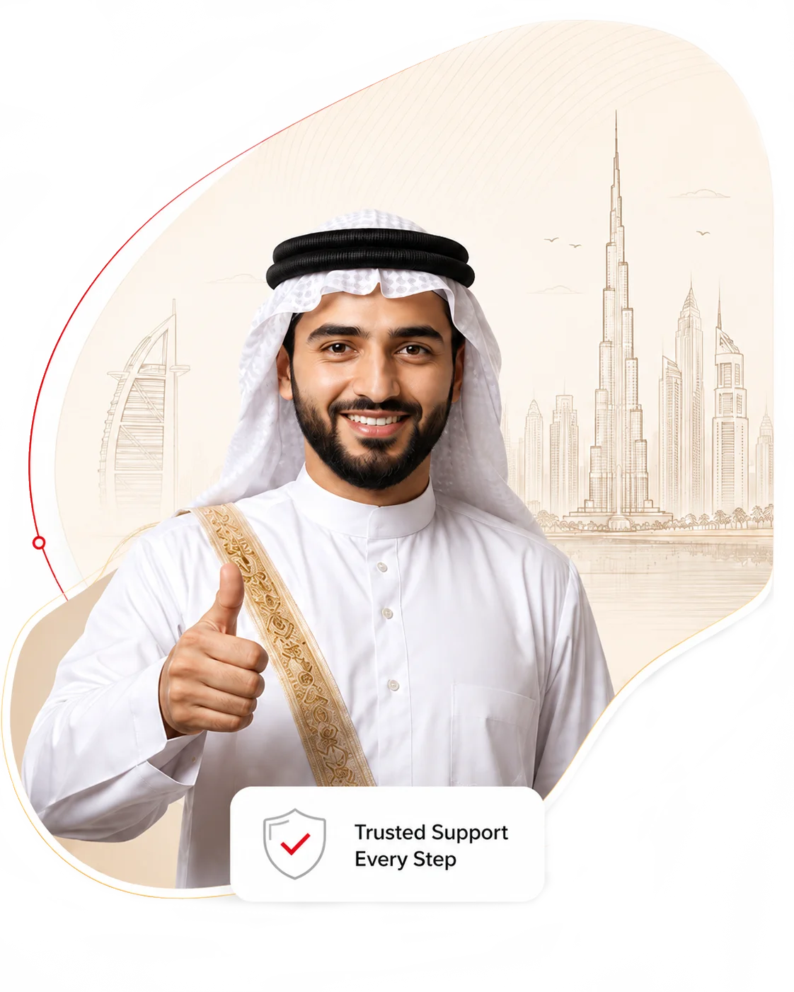 Dubai Visa Center support agent giving a thumbs up — trusted support every step